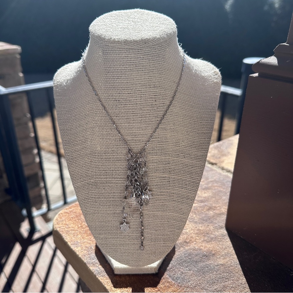 Swarovski Silver Dangle Necklace with Star Charms